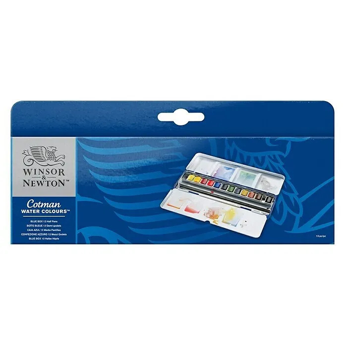 Set akvarel boja Blue box