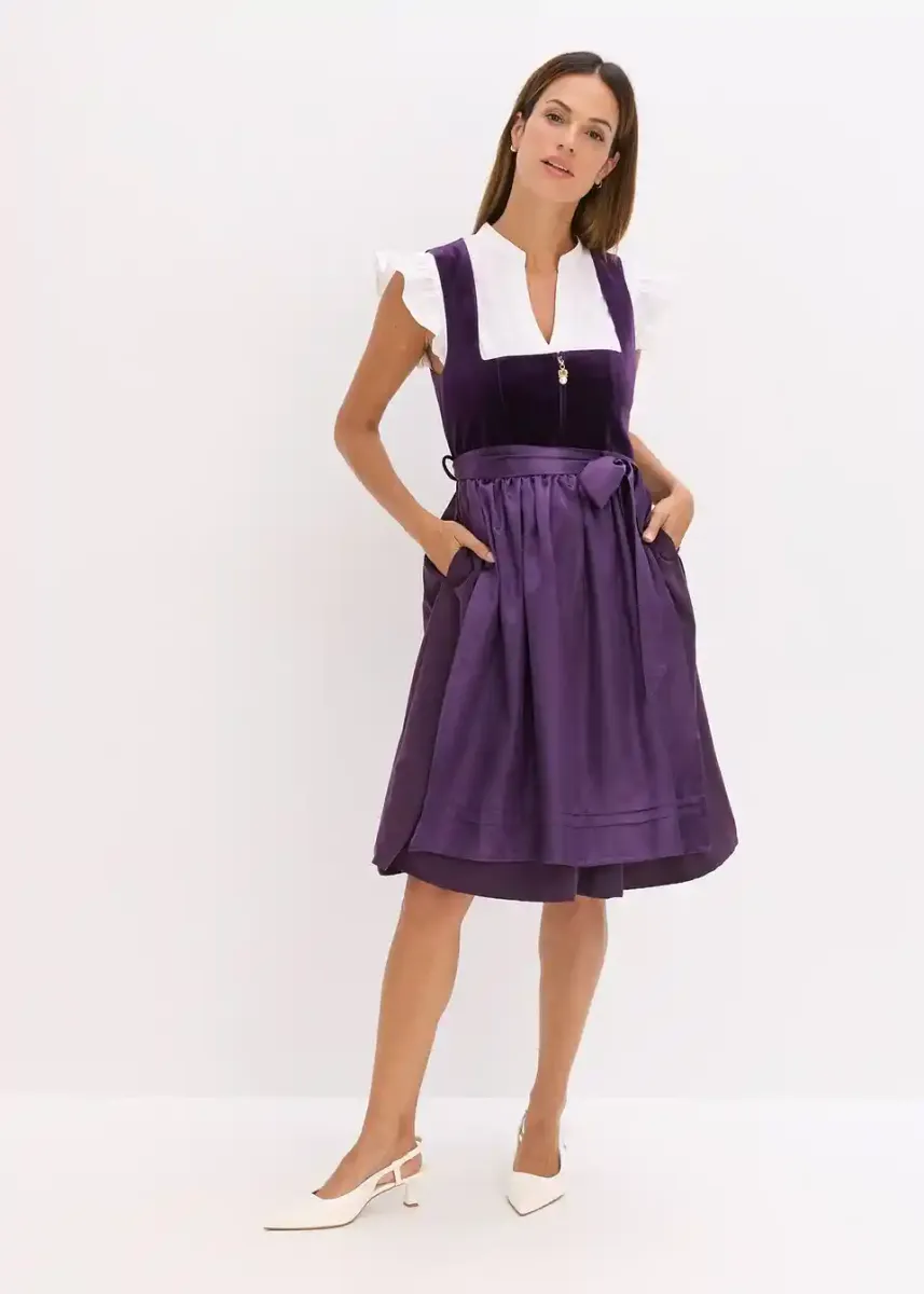 2-dijelni dirndl sa samtom midi dužine