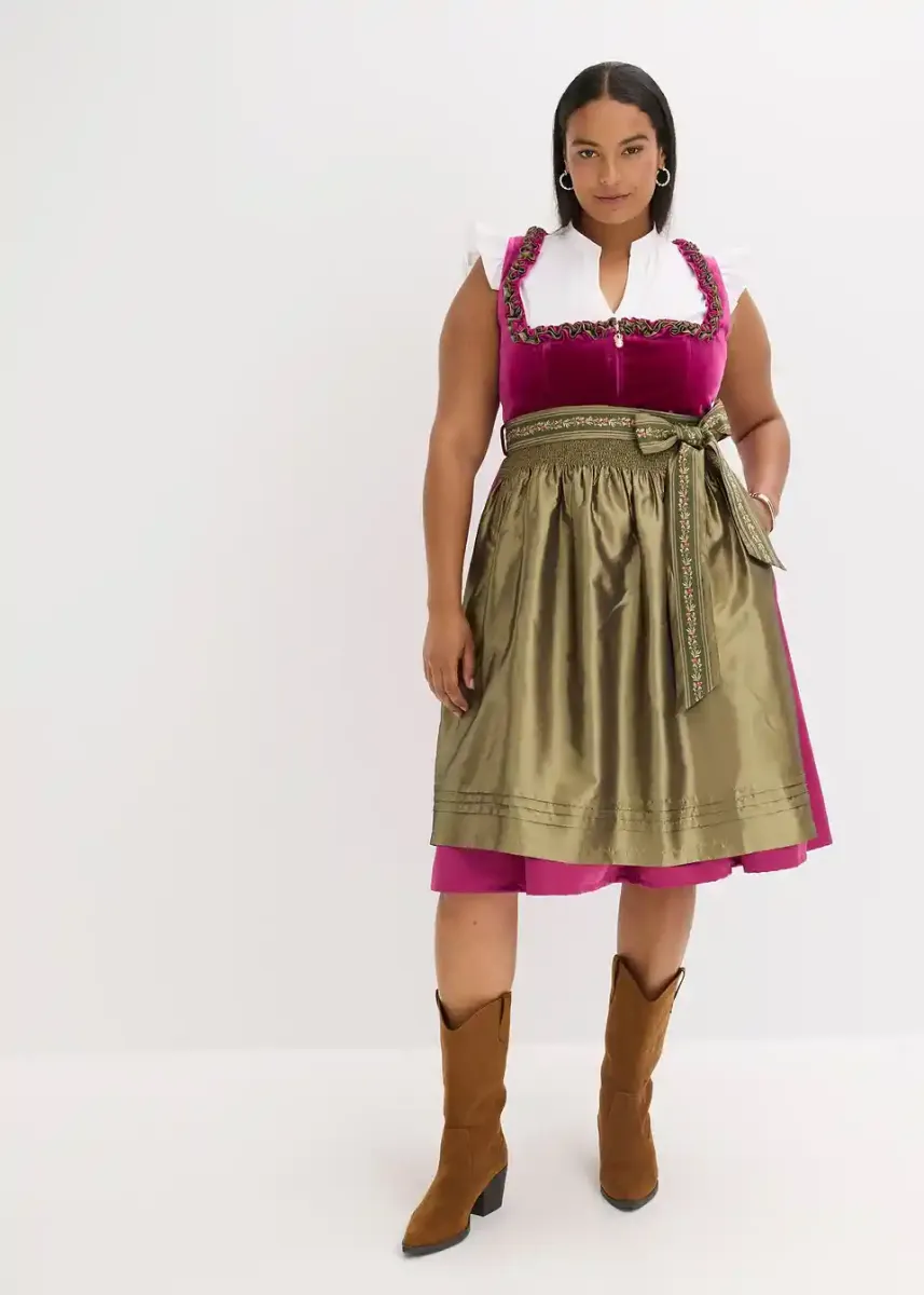 2-dijelni dirndl sa samtom midi dužine