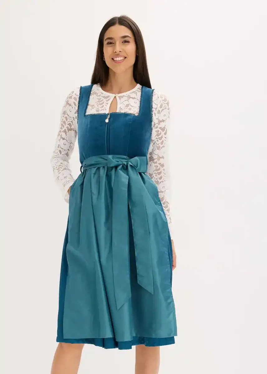2-dijelni dirndl sa samtom midi dužine