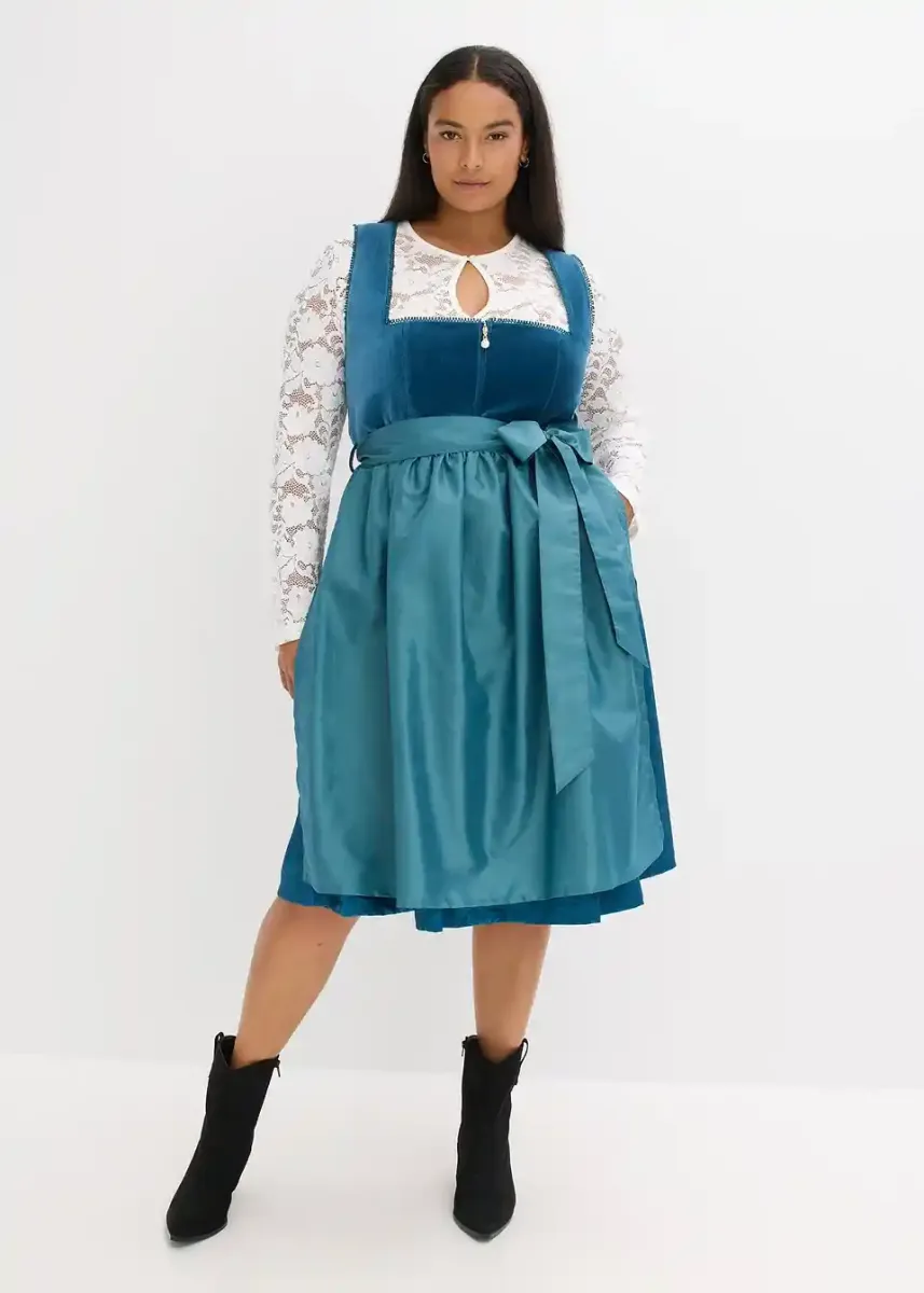 2-dijelni dirndl sa samtom midi dužine
