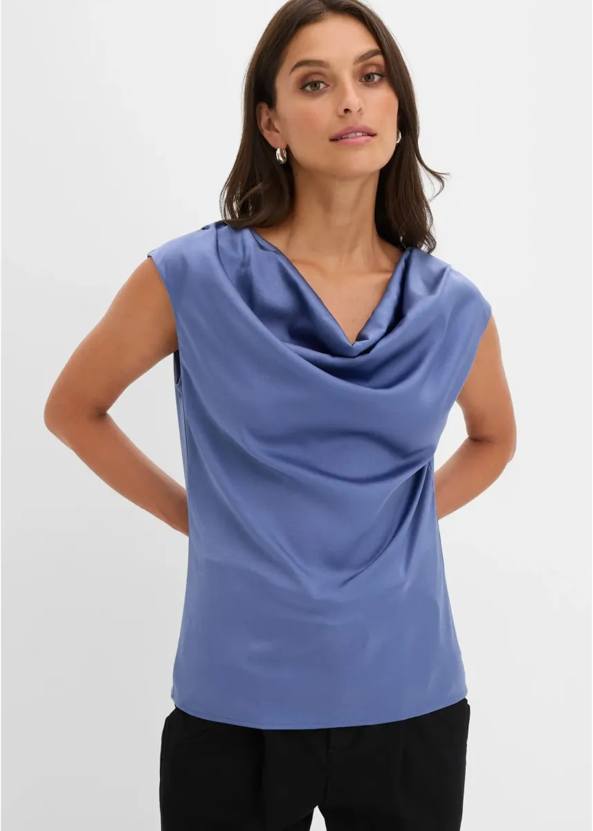 Bluza bez rukava od padajućeg satena