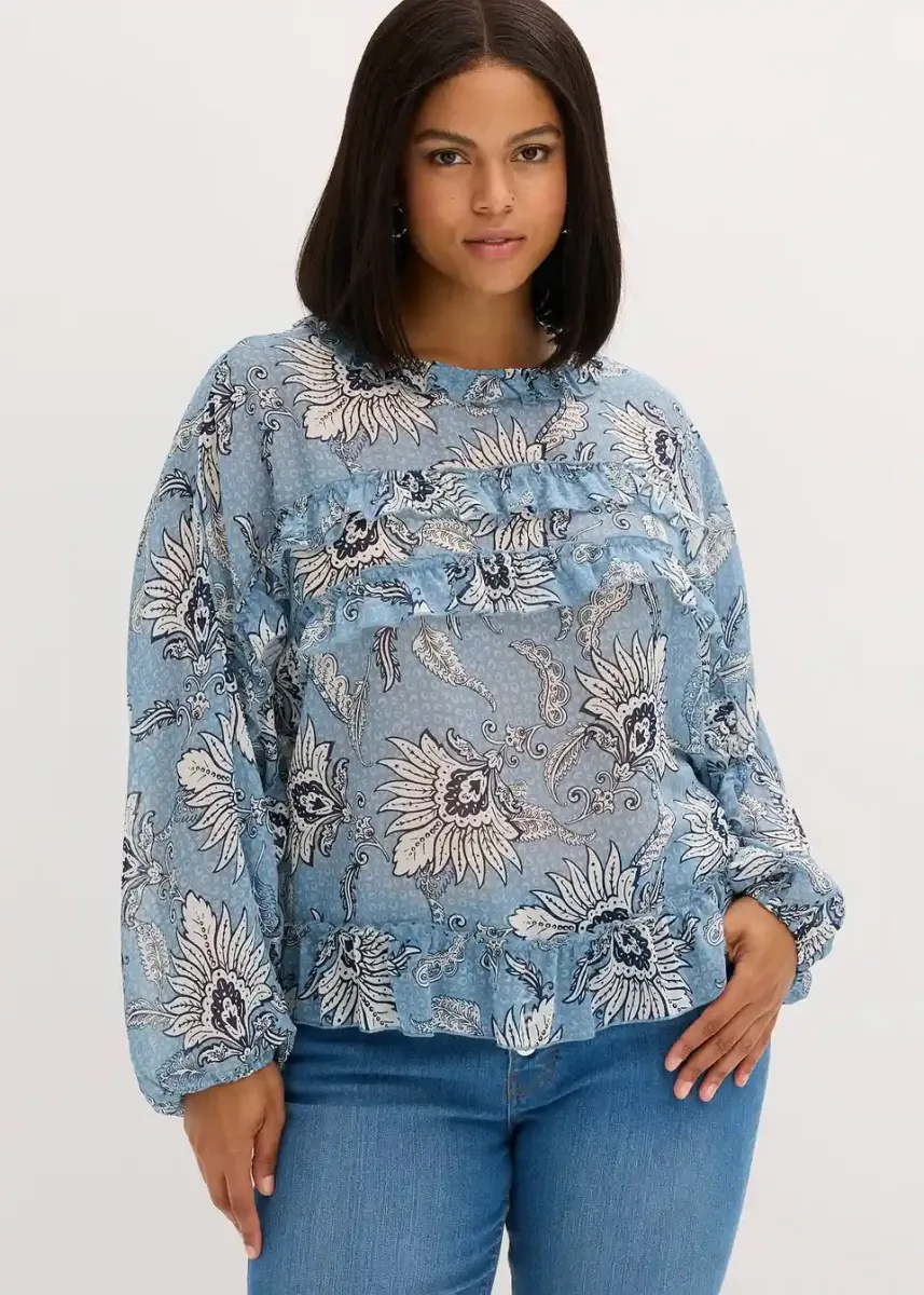 Bluza od šifona s naborima