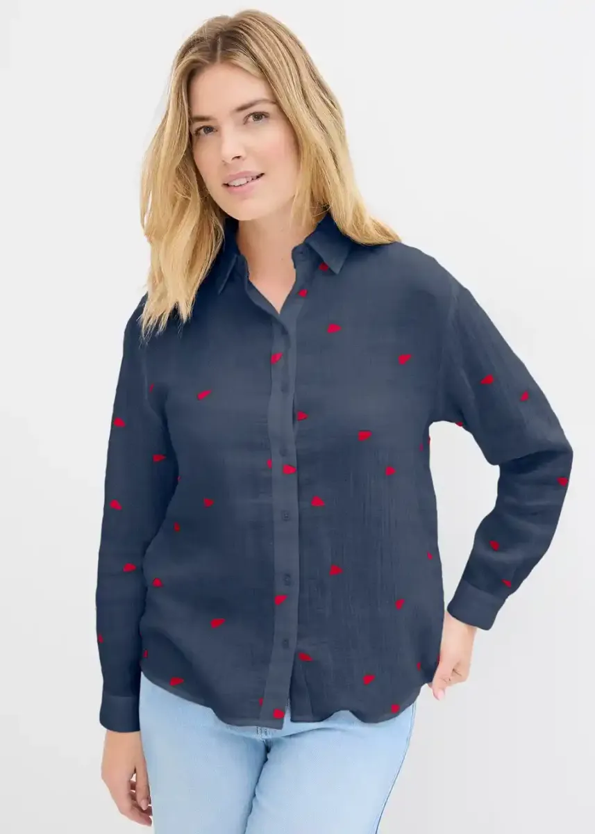 Bluza od muslina sa srcima