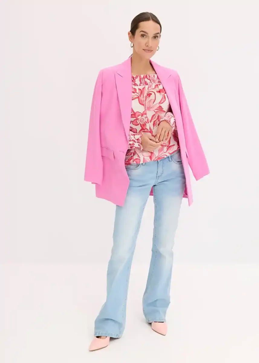 Bluza s uzorkom i carmen izrezom