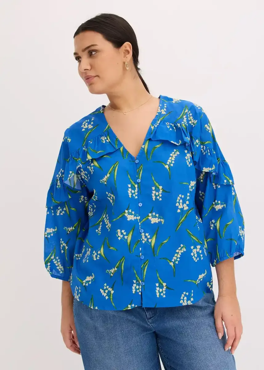 Bluza s uzorkom i volanima