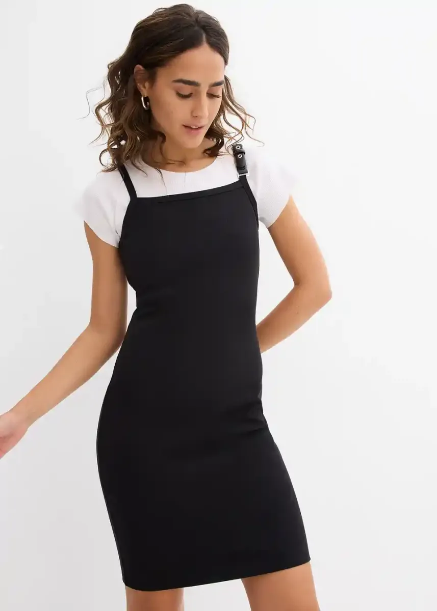Haljina s tregerima s kontrastom