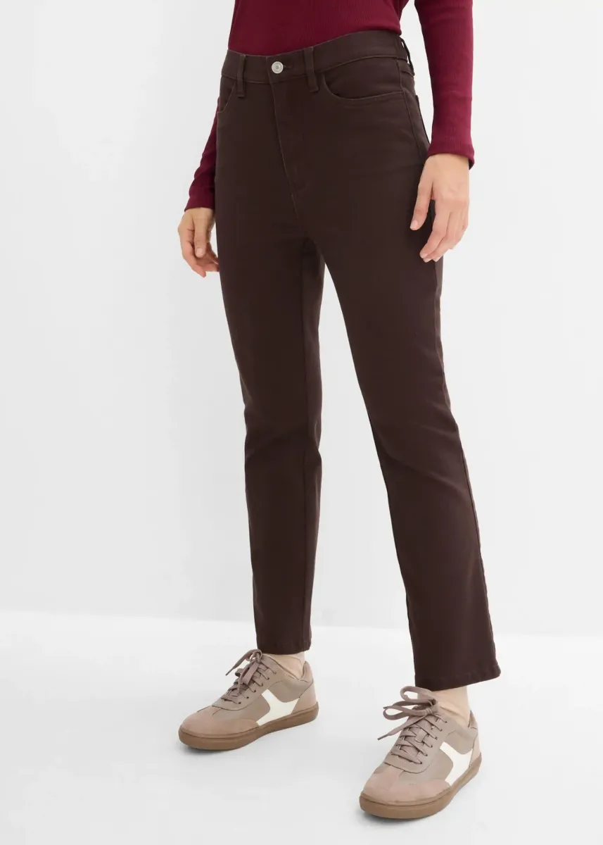 Kraće bootcut hlače od kepera s udjelom pamuka