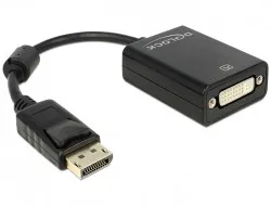 Adapter DELOCK, DisplayPort (M) na DVI 24+5 (Ž), 22cm 91847
