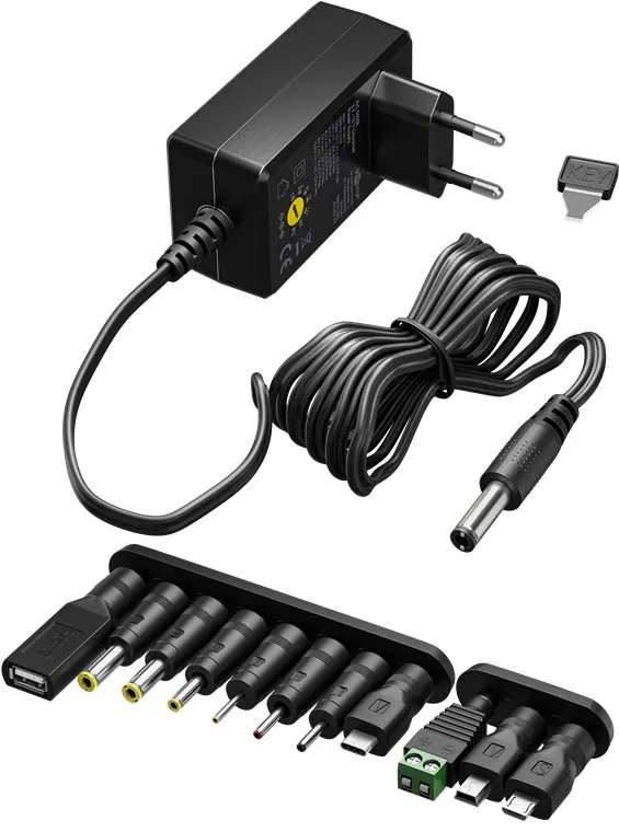Adapter GOOBAY, switch. DC 5V-15V, 2,4A
