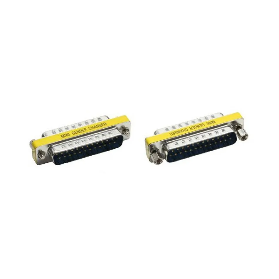 Adapter INLINE, DB25 (M) na DB25 (M), metal, srebrno žuti