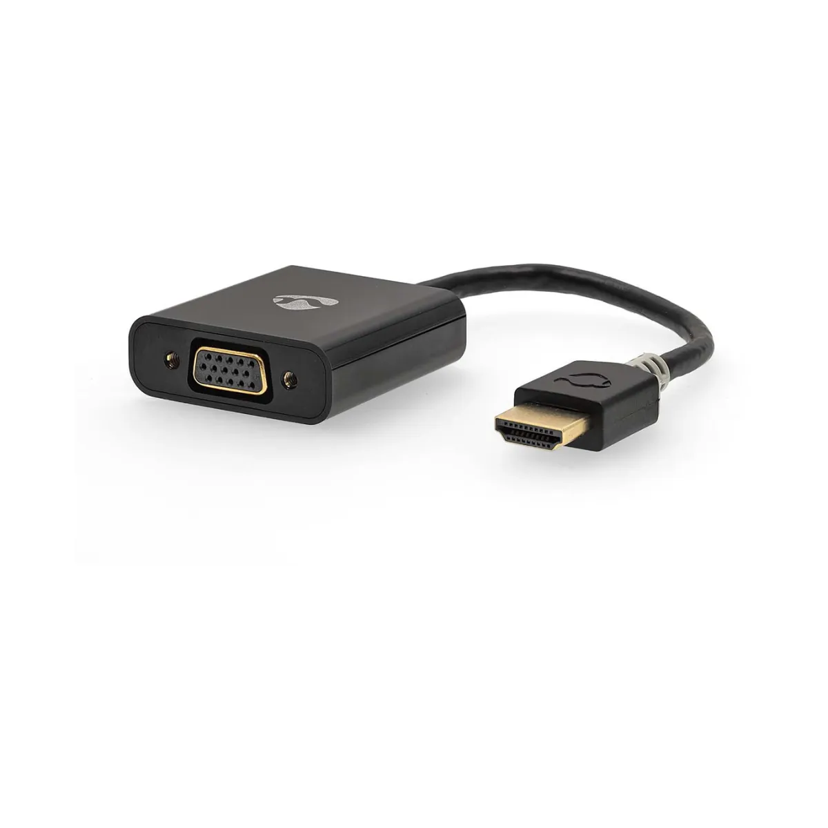 Adapter NEDIS CCBW34900AT02, HDMI (M) na VGA (Ž), USB micro B (Ž), 3.5mm (Ž), Gold plated, 0.2m, antracit, kutija