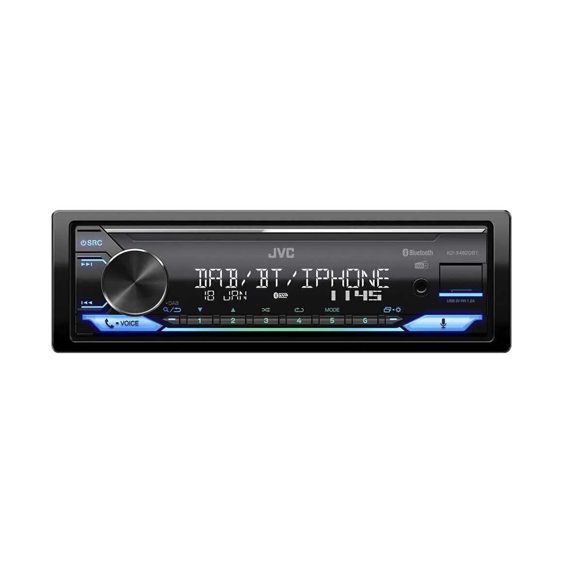 Auto radio JVC KD-X482DBT, DAB+, Bluetooth, Amazon Alexa, AUX, USB A