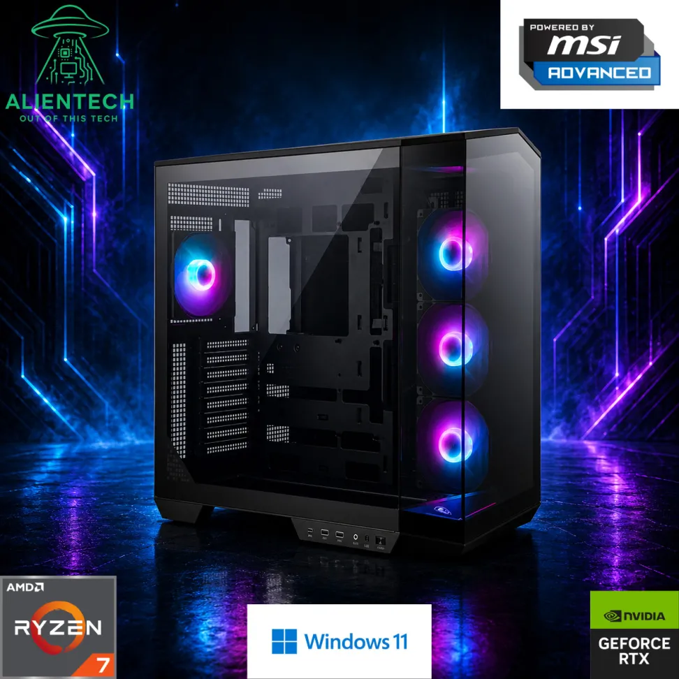 Gaming računalo ALIENTECH Colossus Powered by MSI Advanced, Ryzen 7 9800X3D, 32GB, 2TB SSD, GeForce RTX 5080, Windows 11P
