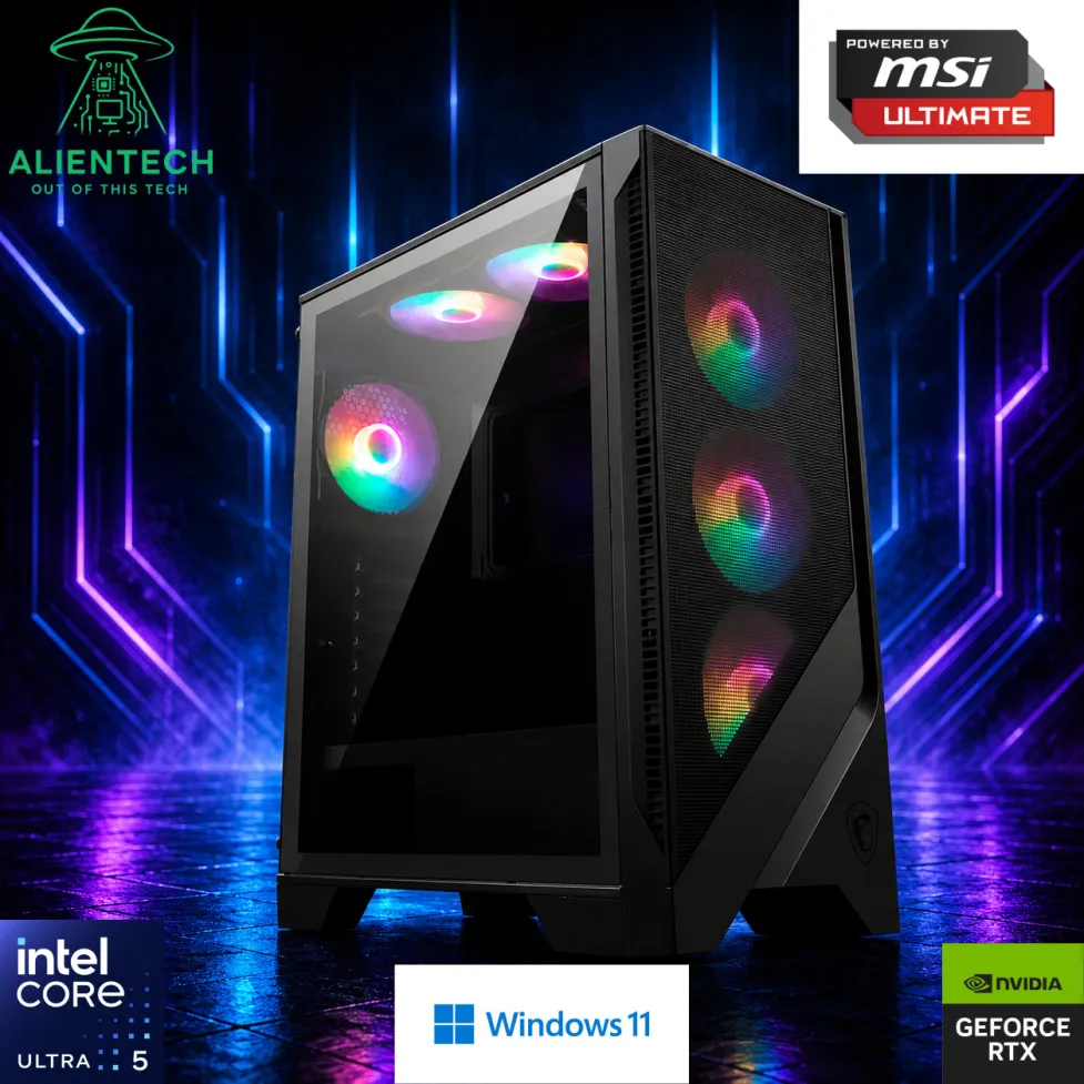 Gaming računalo ALIENTECH Immortal Powered by MSI Ultimate, Core Ultra 5 250KF Plus, 32GB, 1TB SSD, GeForce RTX 5070, Windows 11P