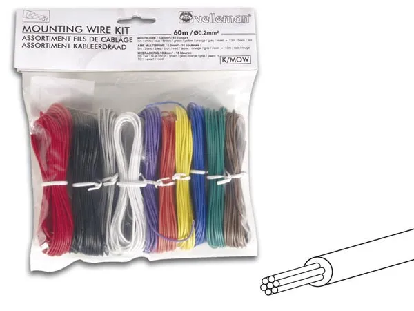 Žica 0.2mm2 Flex, set od 10 kolutova raznih boja