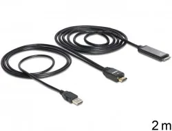 Kabel DELOCK, HDMI (M) > IPad 30 pin (M) + USB A (M) 2m 83280