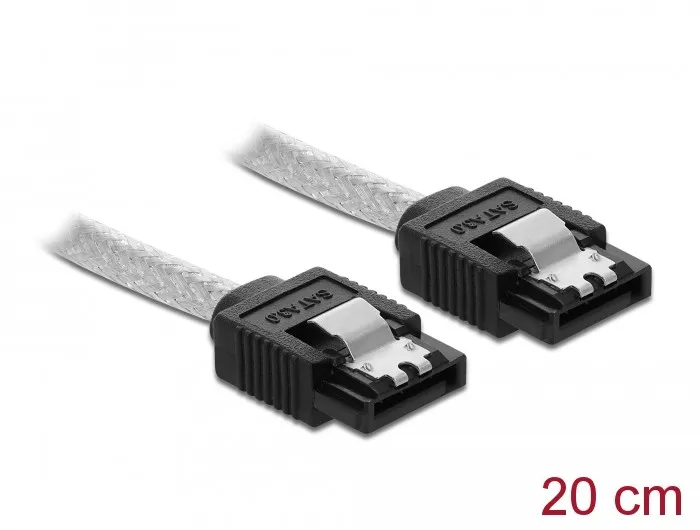 Kabel DELOCK, SATA int. data 0,3m transparent 85340