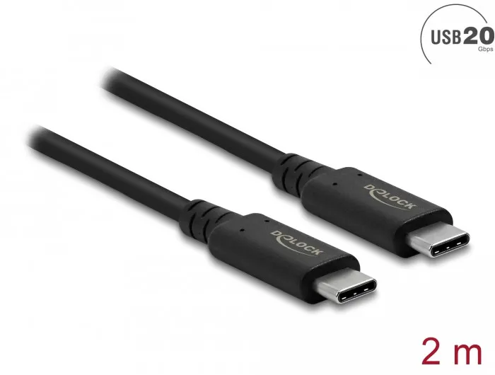 Kabel DELOCK, USB4 (M) na USB4 (M), data 20 Gbps 2m 86980