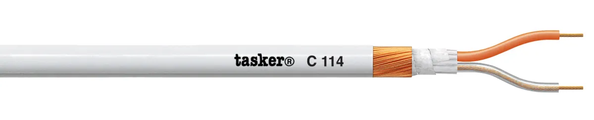 Kabel TASKER C114, mikrofonski, 2x0.25, bijeli