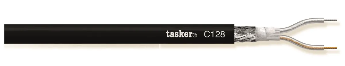 Kabel TASKER C128, mikrofonski, 2x0.35, OFC, crni