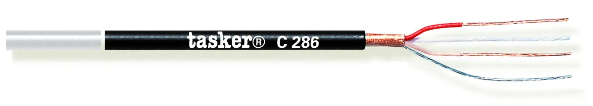 Kabel TASKER C286, mikrofonski, 2x0.22, crni
