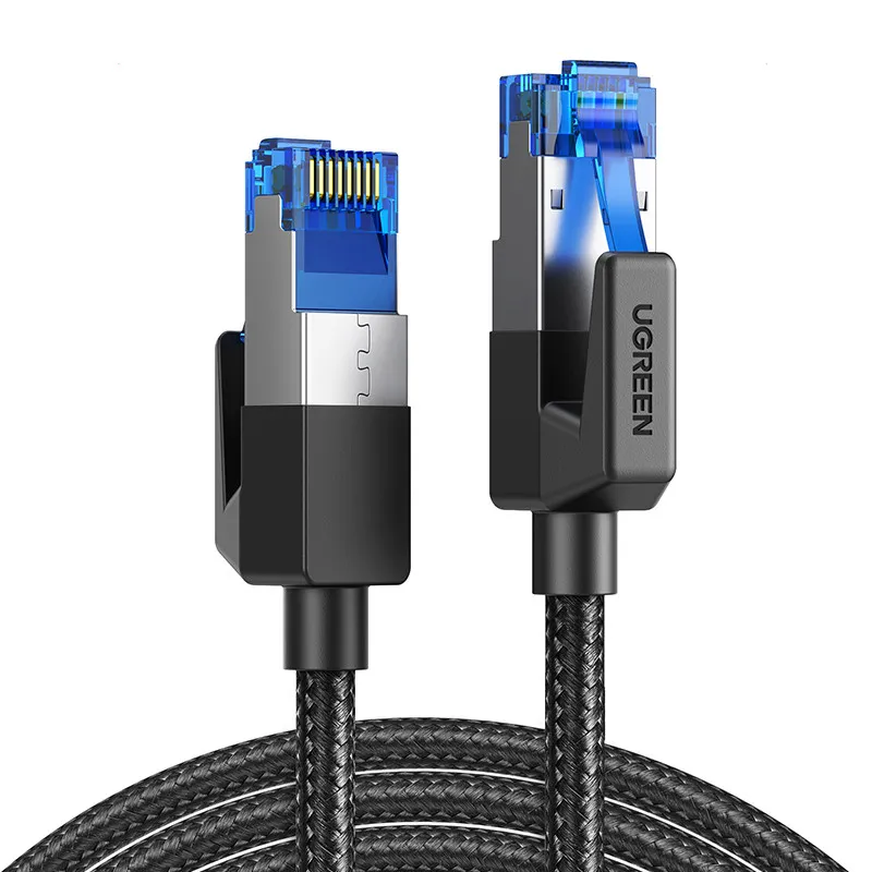 Kabel UGREEN, Patch, CAT8, OD5.5mm, pleteni, crni, 1.5m