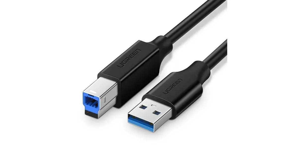 Kabel UGREEN USB A 3.0 (M) na USB B 2.0 (M), Print, 1m, crni