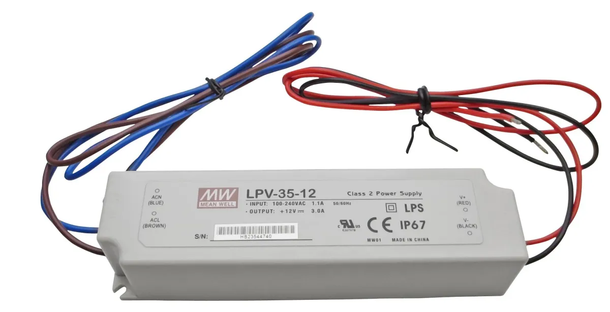 LED driver 12V, 36W, IP67, Meanwell LPV-35-12