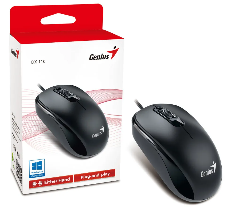Miš GENIUS DX-110, 1000 DPI, USB A, crni