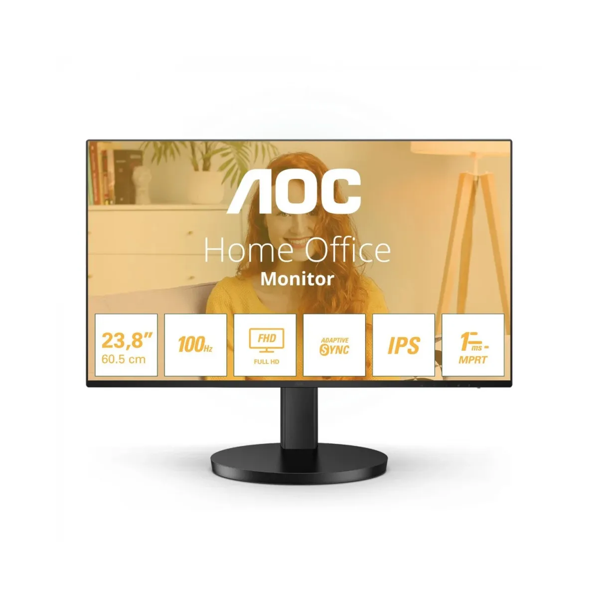 Monitor 23.8incha AOC 24B3HA2, FHD, IPS, 100Hz, 5ms, 250cd/m2, 1000:1, zvučnici, crni