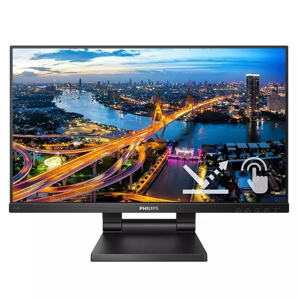 Monitor 23.8incha PHILIPS SmoothTouch 242B1TC, FHD, IPS, 75Hz, 4ms, 250cd/m2, 1000:1, 4x USB A 3.2, zvučnici, Touch, crni
