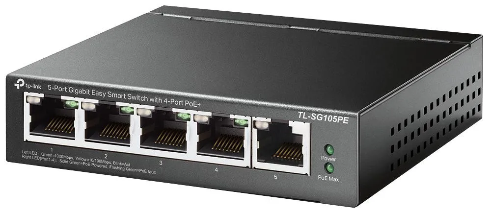 Switch TP-LINK TL-SG105PE, 10/100/1000 Mbps,4xPOE, Smart, 5-port