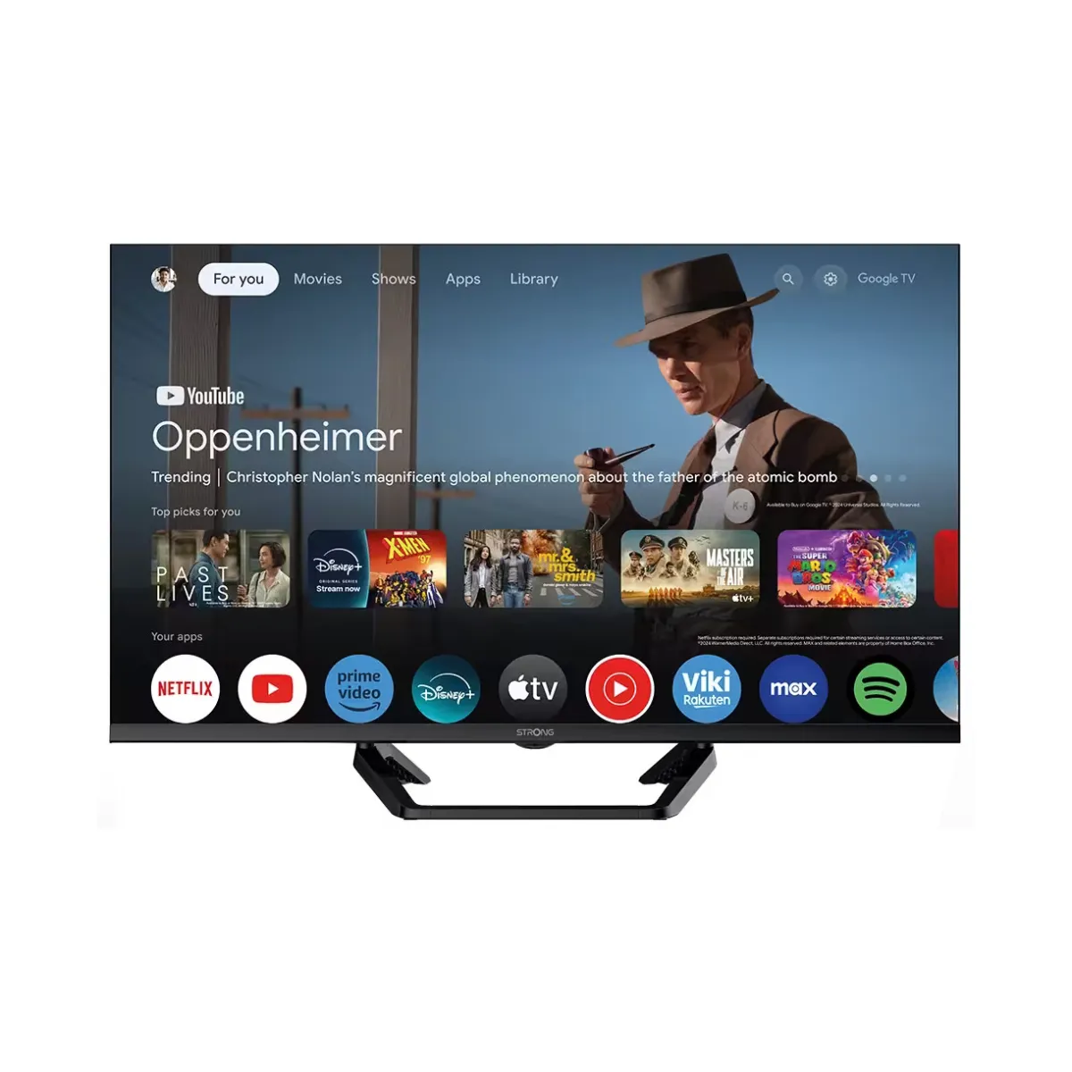 Televizor LED 32incha STRONG SRT32HG4723C, Google TV, HD, DVB-T2/C/S2, HDMI, WiFi, Bluetooth, RJ45, USB C, 12V, Energetska oznaka F