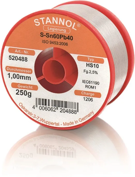 TINOL 1/4 kg 1mm, Stannol HS10 2,5% 520488