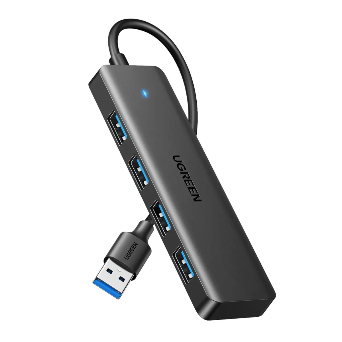 USB HUB UGREEN, USB A 3.0, 4-portni USB 3.0, sivi
