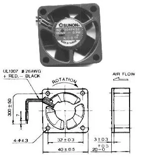 Ventilator 12V 40x20 mm, Sunon EE40201S2-999-A
