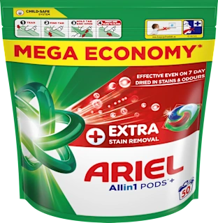 Allin1 PODS®+ kapsule za pranje rublja – Extra Clean, 50 kom.