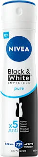 Black&White Invisible Pure dezodorans u spreju, 150 ml