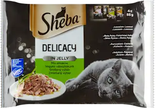 Delicacy potpuna hrana za odrasle mačke – 4 vrste mesa u želeu, 4 x 85 g, 340 g