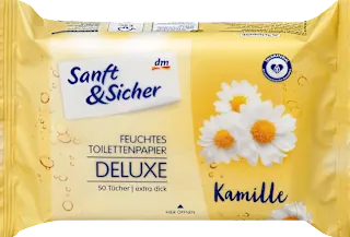 Deluxe vlažni toaletni papir – kamilica, 50 kom.