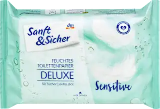 Deluxe vlažni toaletni papir – sensitive, 50 kom.