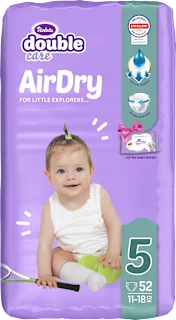 double care AirDry pelene 5 junior (11 – 18 kg) + vlažne maramice 40 kom., 52 kom.