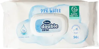 double care vlažne maramice – 99 % voda, 56 kom.