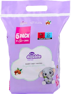 double care vlažne maramice – organsko bademovo mlijeko, 5 x 56 kom., 280 kom.