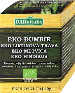 Eko čaj - đumbir, limunova trava, metvica, hibiskus, 40 g