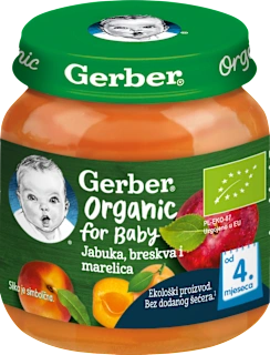 EKO kašica – jabuka, breskva i marelica, 125 g