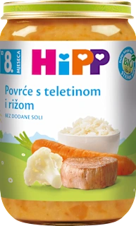 EKO kašica – povrće, riža i teletina. 8 + mj., 220 g