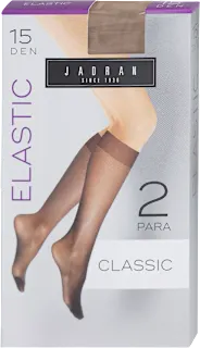 Elastic dokoljenke Classic, 15 DEN – Tamno drap, 2 para, 4 kom.