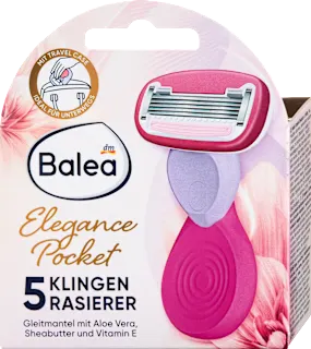 Elegance Pocket brijač s pet oštrica i lubrikantnom trakicom s aloe verom, shea maslacem i vitaminom E, 1 kom.